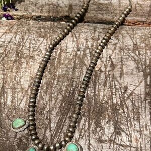 SOLD!! 

Vintage Navajo Turquoise Pearl Pendant Sterling silver long Necklace 🔥
